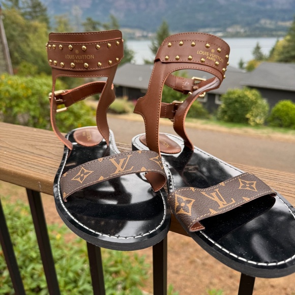 LV Monogram Gladiator Sandals - Size 44 (Read Description) - Picture 1 of 8